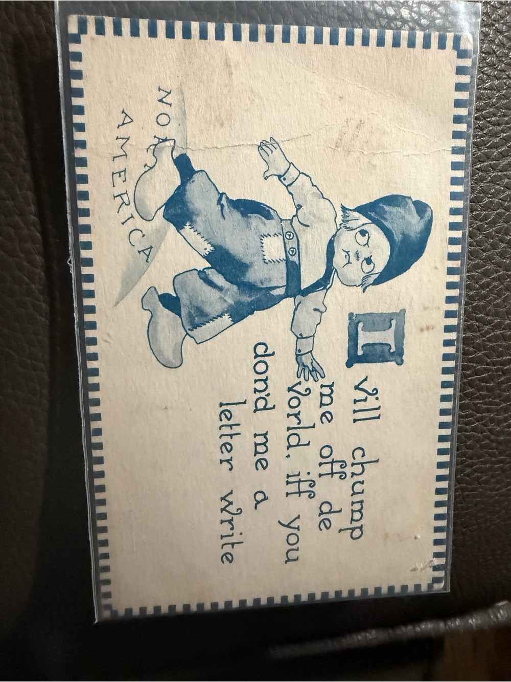 Vintage-Style Blue Illustration Decorative Print
